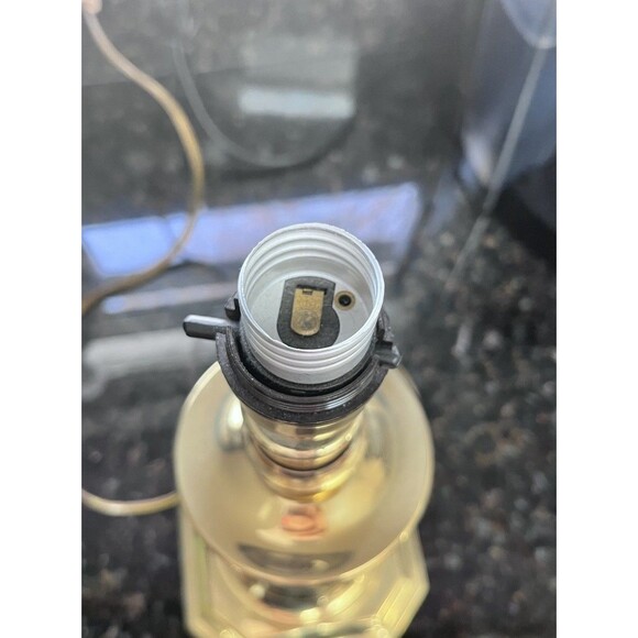 Vtg 14" Table Lamp Gold Brass Open Barley Twist Heavy Polished 80s - Picture 10 of 11